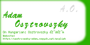 adam osztrovszky business card